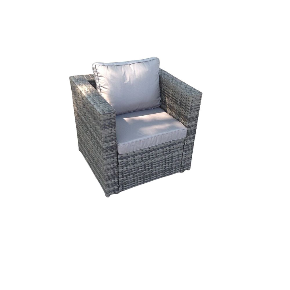 Chaise de patio en rotin rembourré mobilier de jardin d’extérieur
