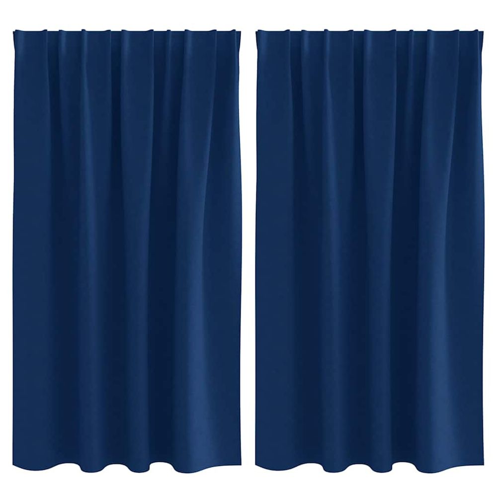 Rideaux occultants avec anneaux 2 pc bleu foncé 140 x 140 cm
