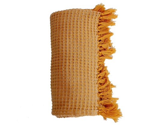 Plaid maya moutarde 125 x 150 cm