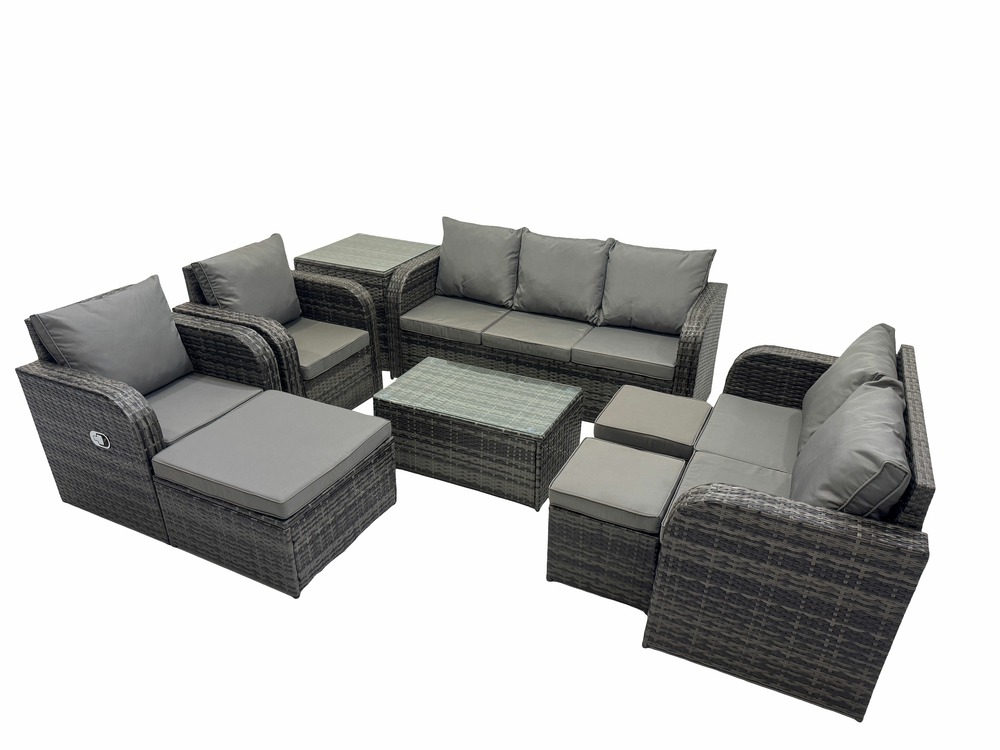 Ensembles de meubles de jardin 10 places ensemble de canapés en rotin avec d'amour table d'appoint 3 tabourets