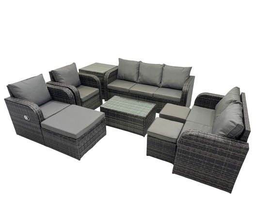 Ensembles de meubles de jardin 10 places ensemble de canapés en rotin avec d'amour table d'appoint 3 tabourets