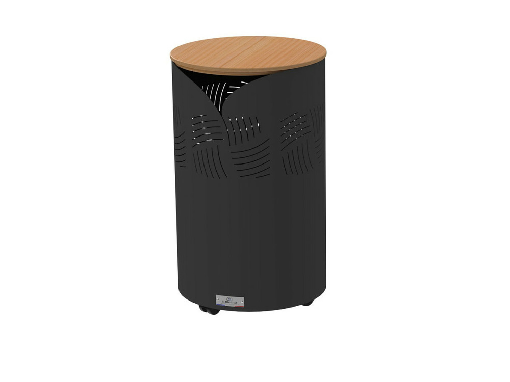 Coffre à granulés essentiel rond avec couvercle bambou