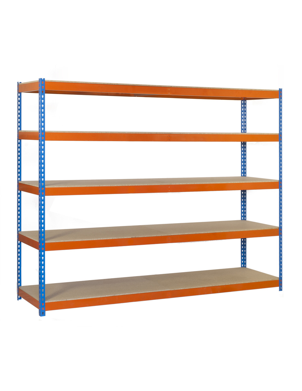 Etagère sans vis ecoforte 1506-5 chipboard bleu/orang/bois bleu/orange/bois 2000x1500x600 - simonrack