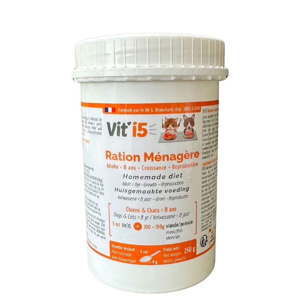 Vit'i5 orange – complément ration ménagère chien & chat 600g 250g
