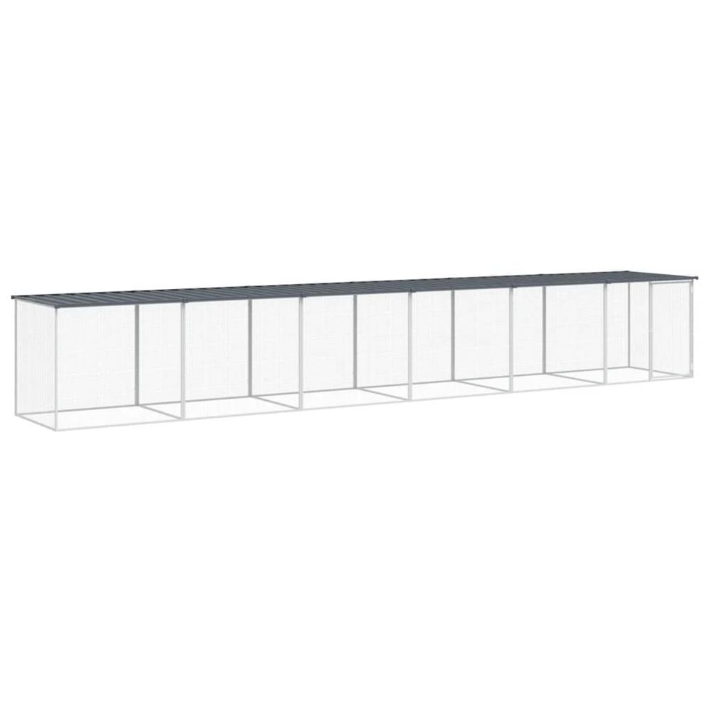 Poulailler avec toit anthracite 603x98x90 cm acier galvanisé