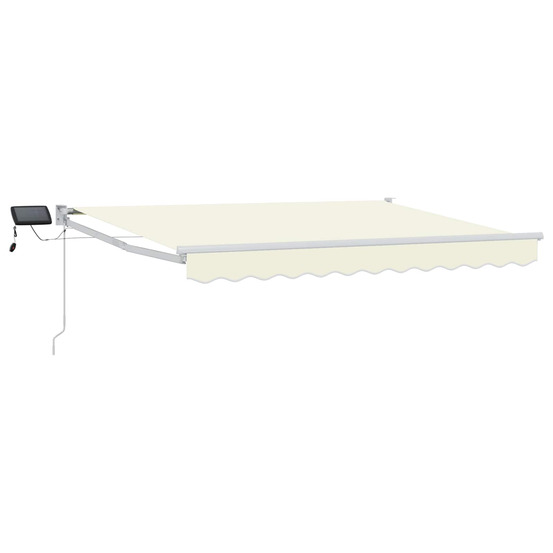 Store rétractable manuel avec leds crème et blanc 3,5 x 2,5 m