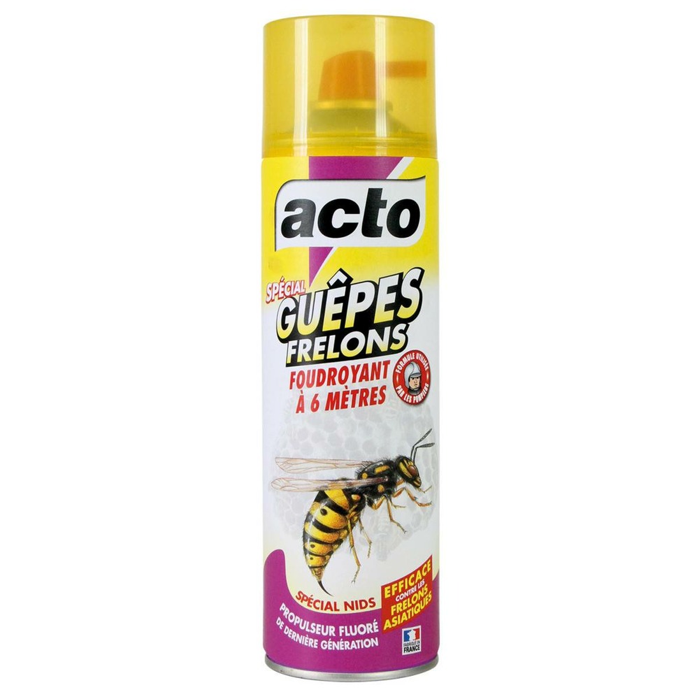 Aérosol insecticide acto spécial guepes - frelons longue portée 6 mètres, 500 ml