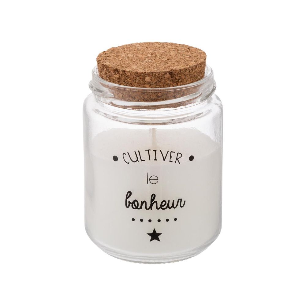 Bougie parfumée pot en verre avec bouchon en liège 130g