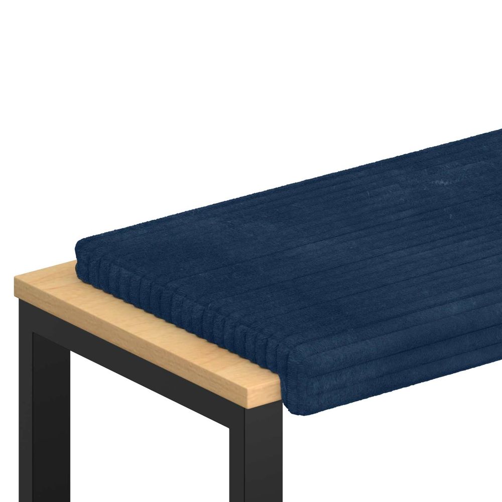 Coussin de banc velours côtelé en peluche bleu marine