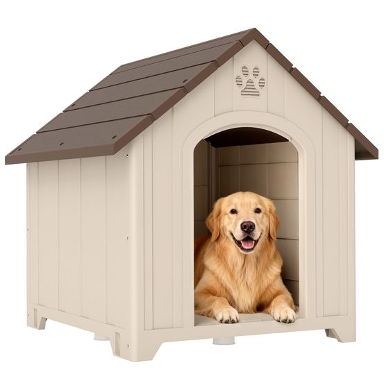 Niche pour chien plastique renforcé 88 x 79 x 89 cm extérieur surélevée toit étanche