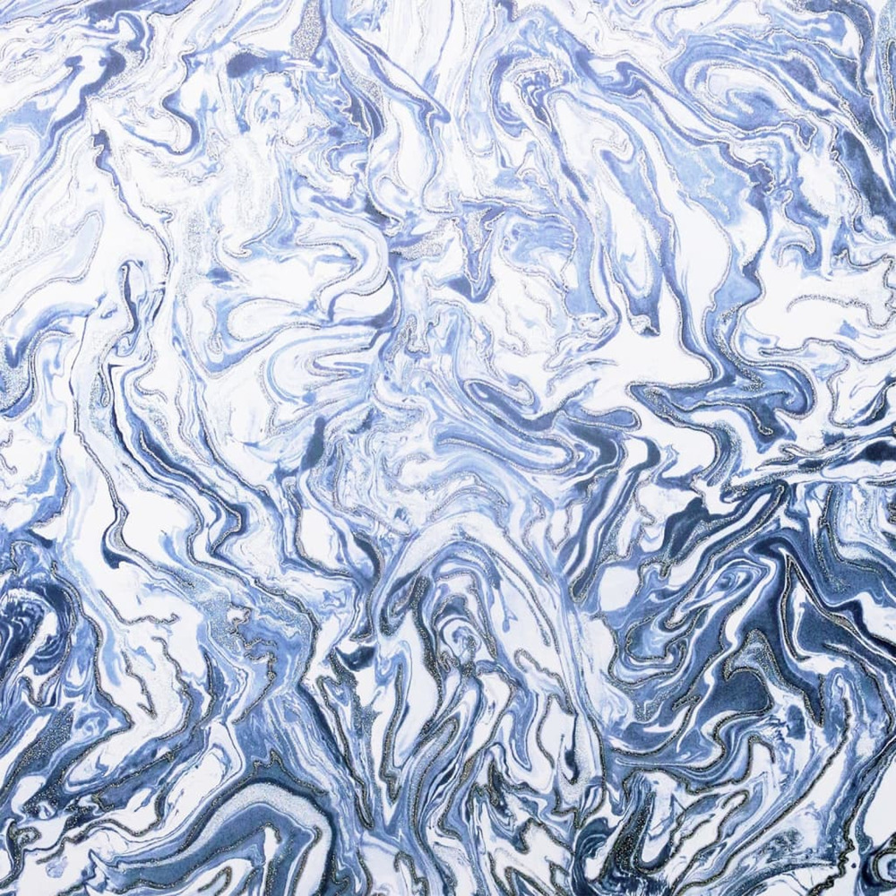 Papier peint liquid marble bleu