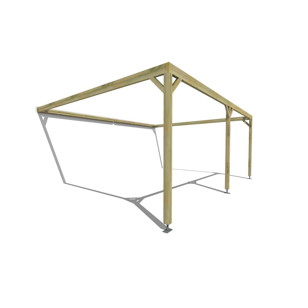 Pergola bois • 6m x 5m • adossée • cadre simple • livraison comprise