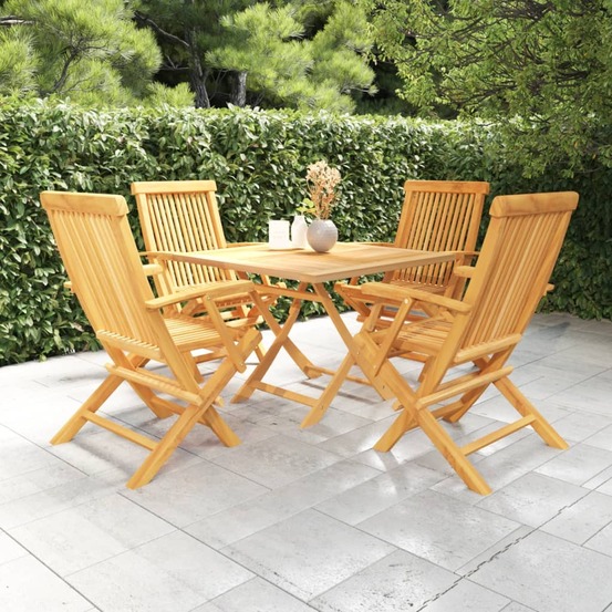 Salon de jardin 5 pcs bois de teck massif