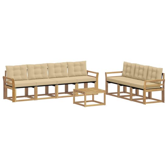 Ensemble de canapés d'extérieur 8 pc blanc et beige