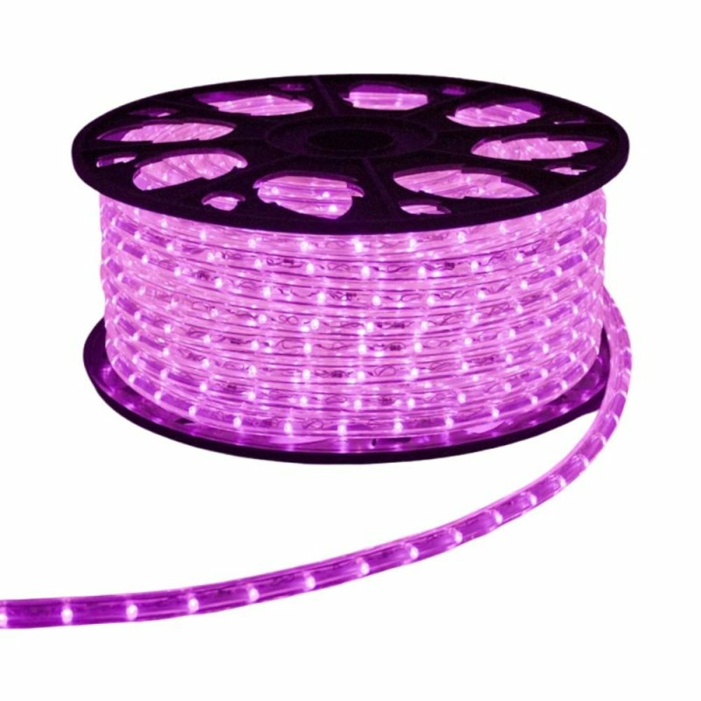 Cordon led 50m gamme pro silicone rose 230v anti uv 36 led/m horizontales sécable