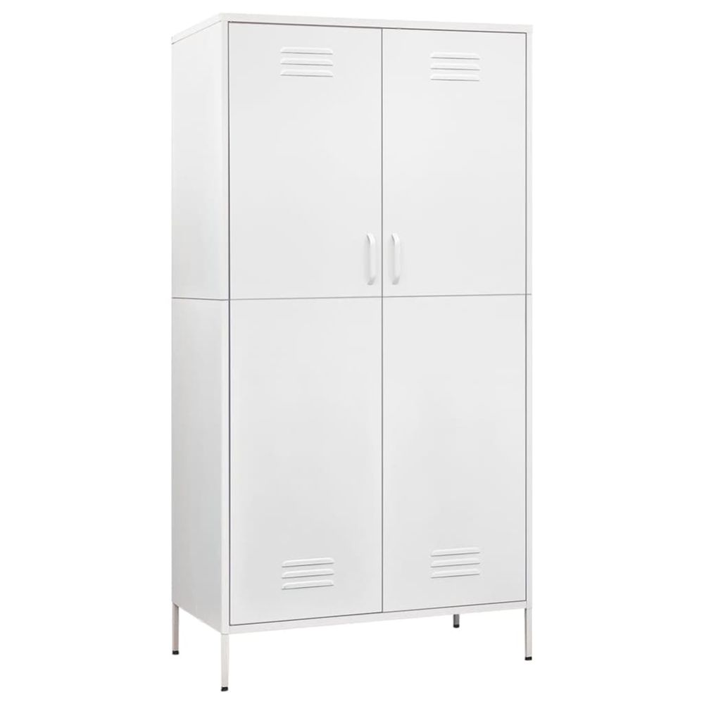 Garde-robe blanc 90x50x180 cm acier