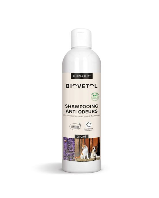 Shampooing anti-odeur - chien chat - bio certifié ecocert - 240ml