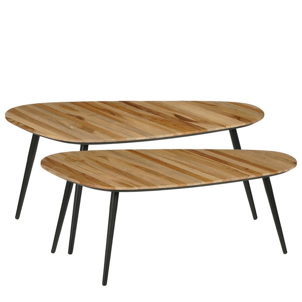 Mica decorations jailey table d'appoint - lot de 2 - marron