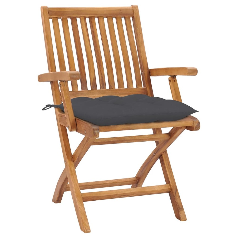 Chaises pliables de jardin avec coussins lot de 6 bois de teck
