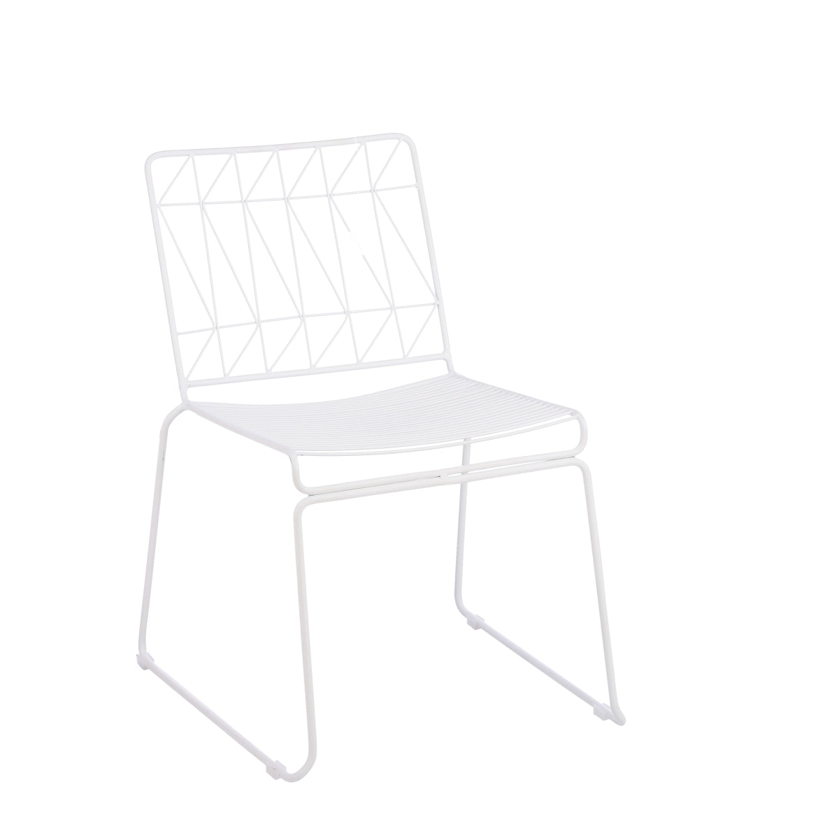 Mica decorations chaise de salle à manger bueno - 53x55x46 cm - le fer - blanc