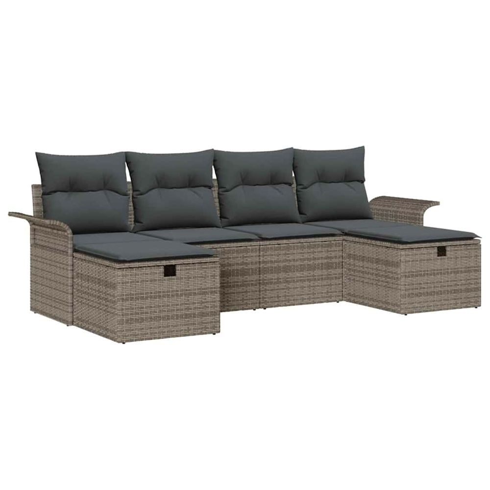 Ensemble de canapé de jardin 6 pc poly rotin