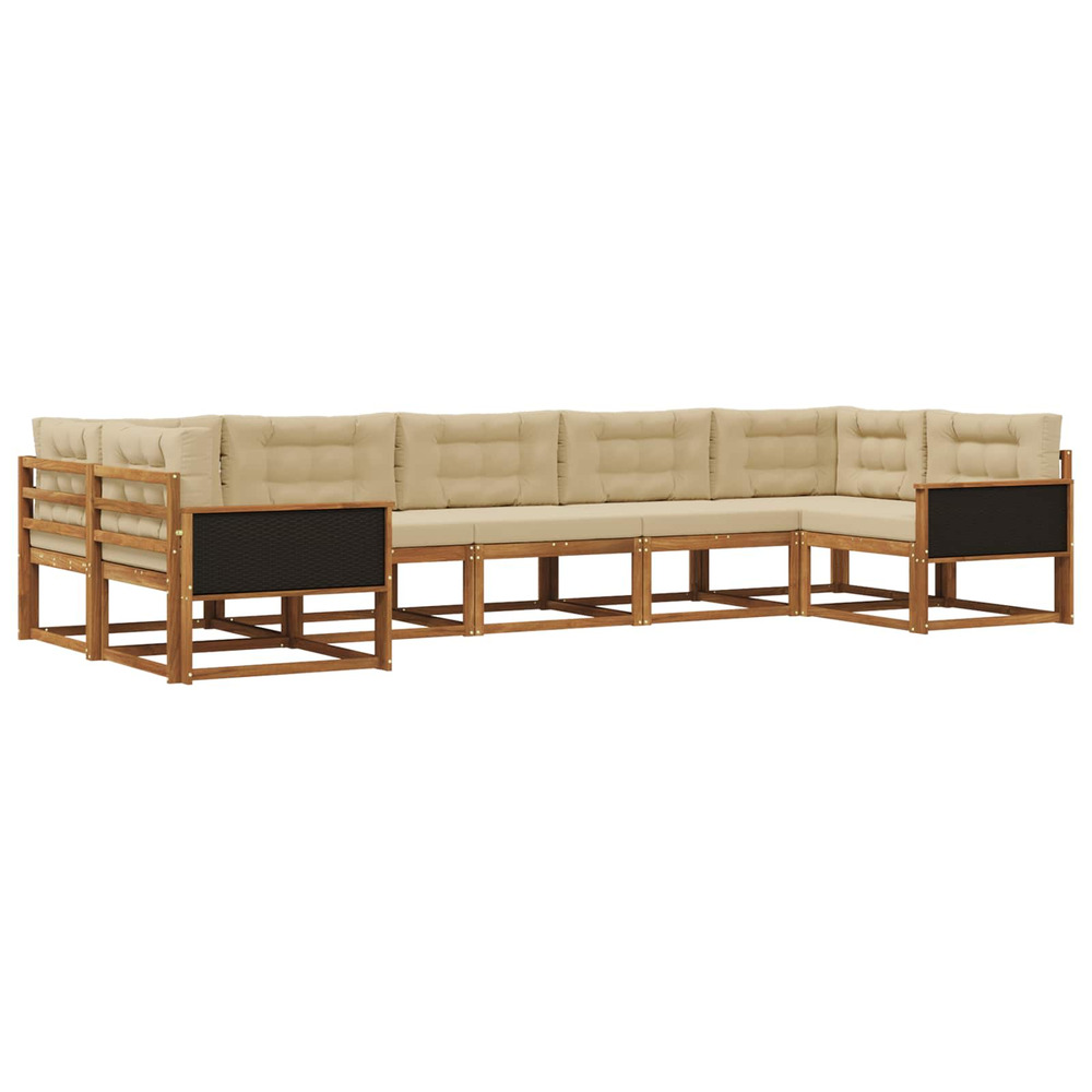 Ensemble de canapés d'extérieur 7 pcs naturel et beige