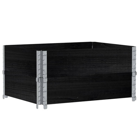 Jardinière d'extérieur noir 80x60 cm bois massif de pin