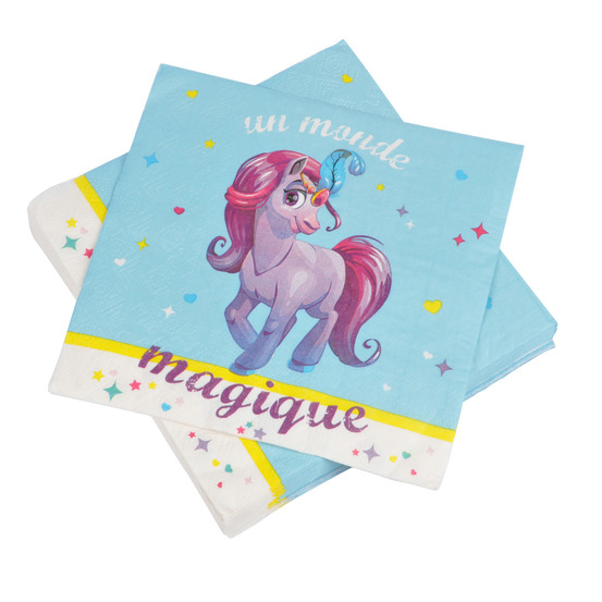 Lot de 20 serviettes papier petit poney enfant