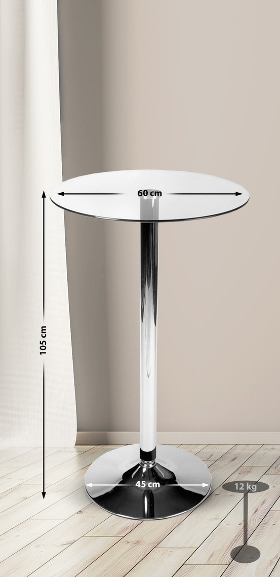 Table en verre environ 105 cm