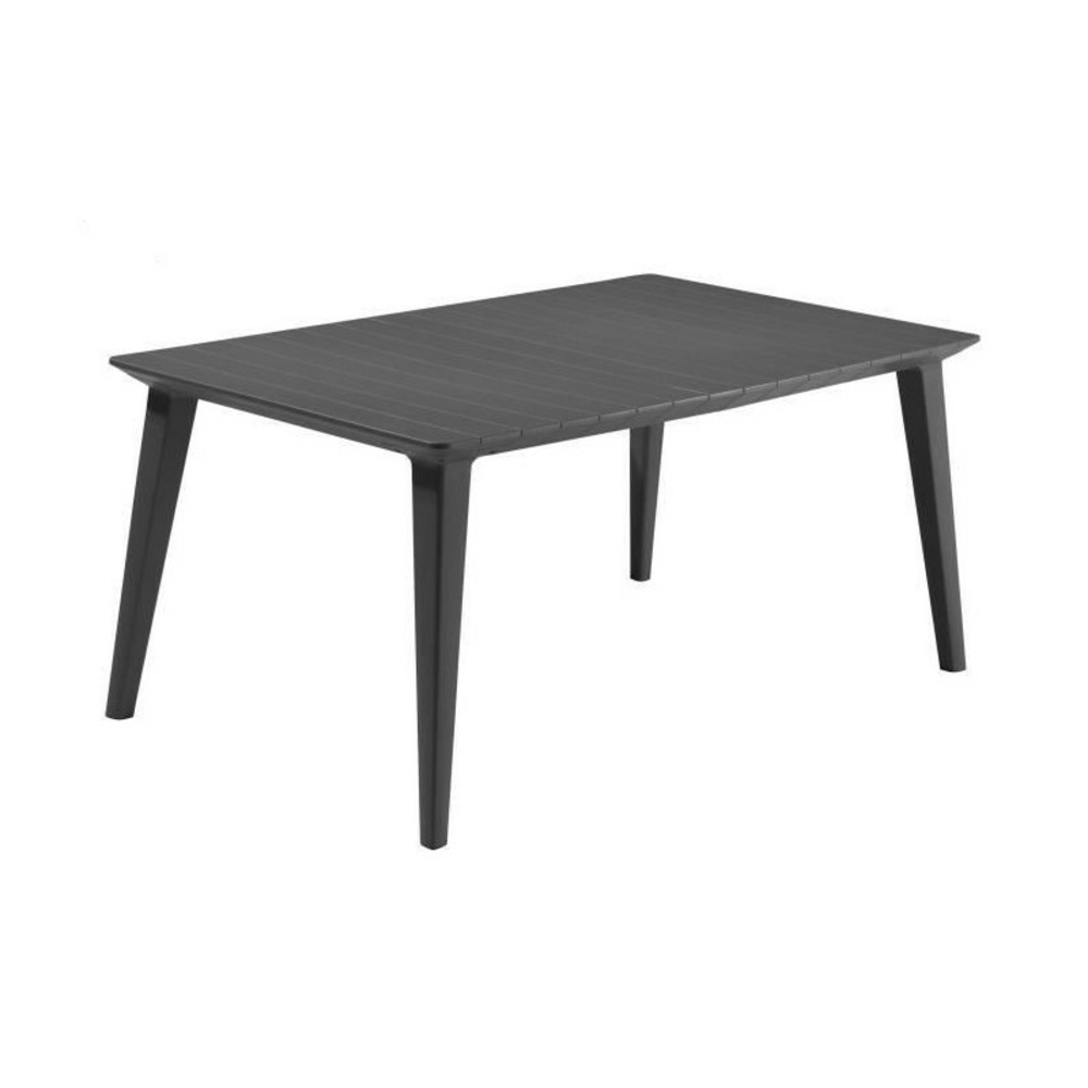 Table de jardin rectangulaire en résine 6 personnes 160 cm - gris graphite