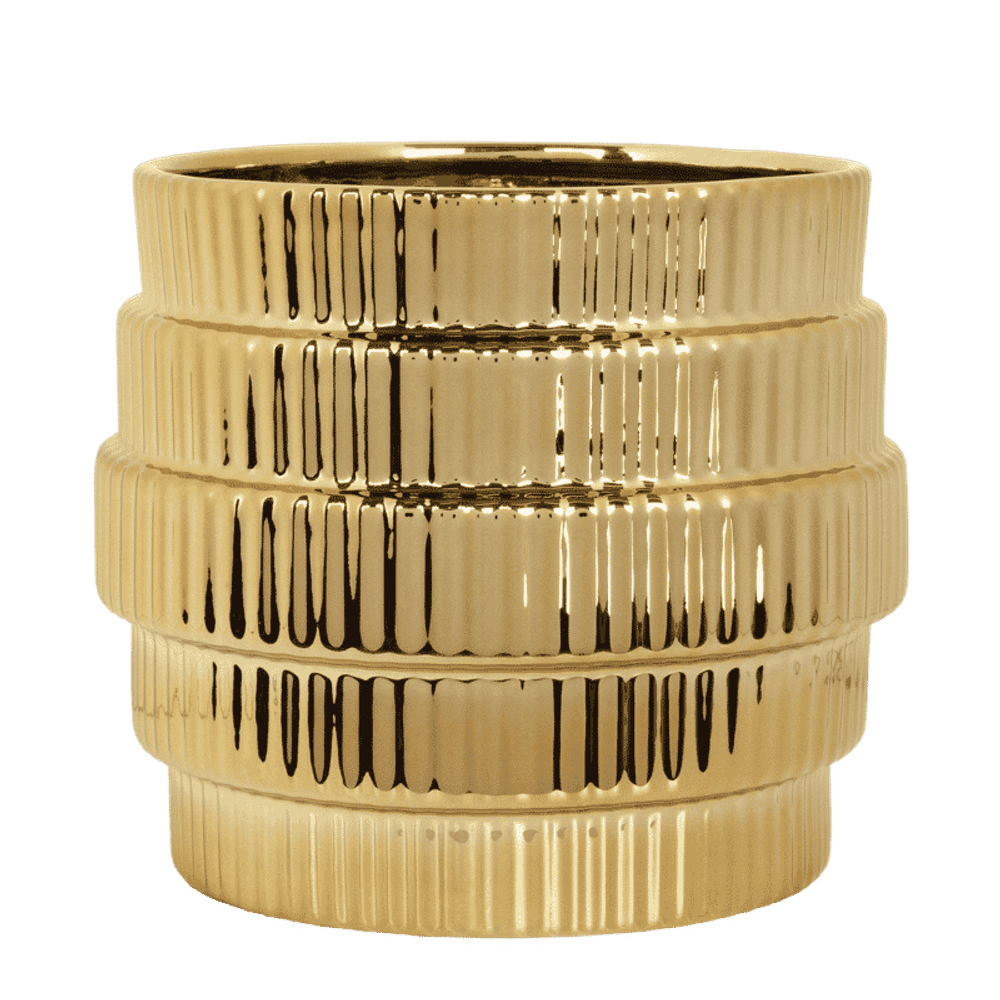 Cache-pot allure empire brillant doré - ø12 cm x h12,5 cm