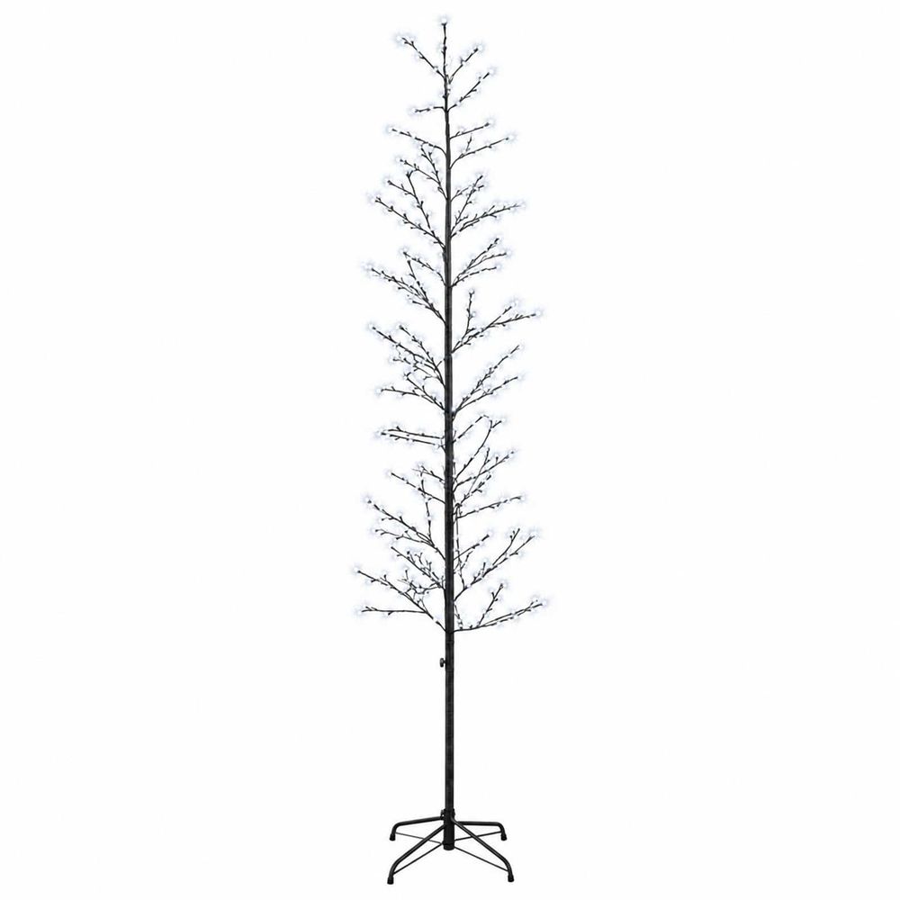 Petit sapin de noël bouleau noir 47 x 240 cm acier 675 led