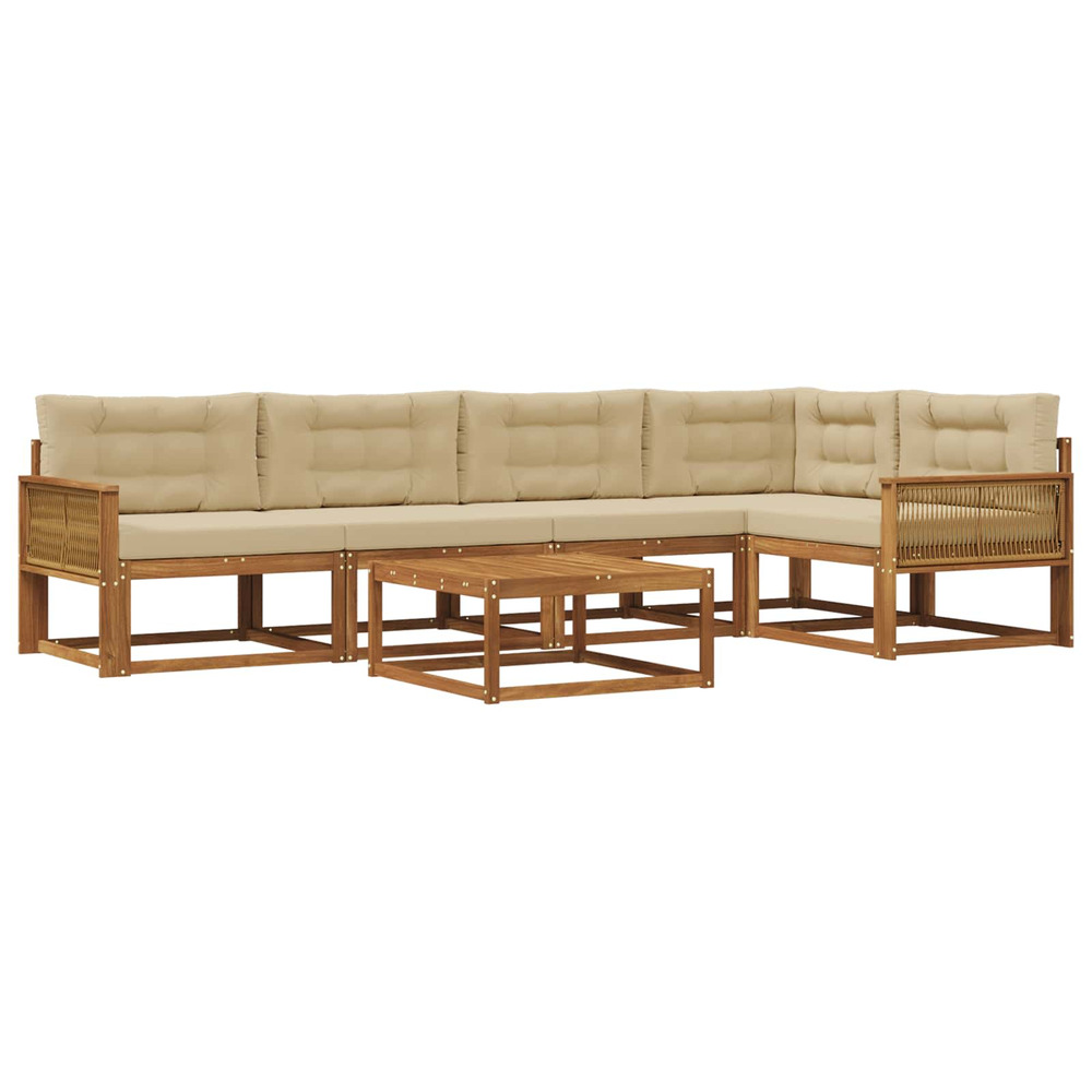 Ensemble de canapés d'extérieur 6 pcs naturel et beige