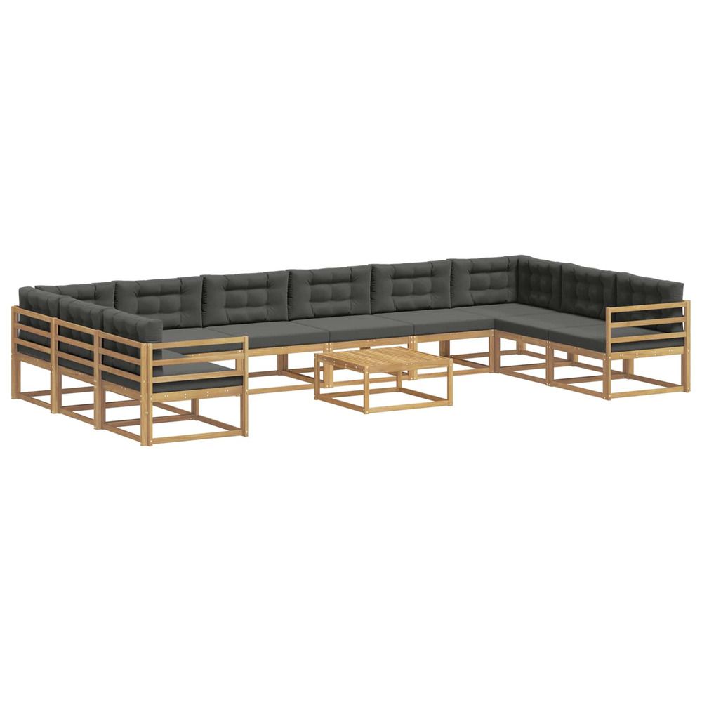 Ensemble de canapés d'extérieur 11 pc blanc et anthracite