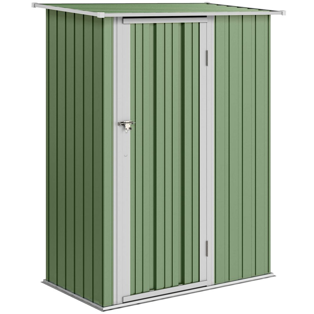 Abri de jardin métal 1,07 m² 142 x 86 x 189 cm vert porte verrouillable toit incliné - comfortxl outdoor living