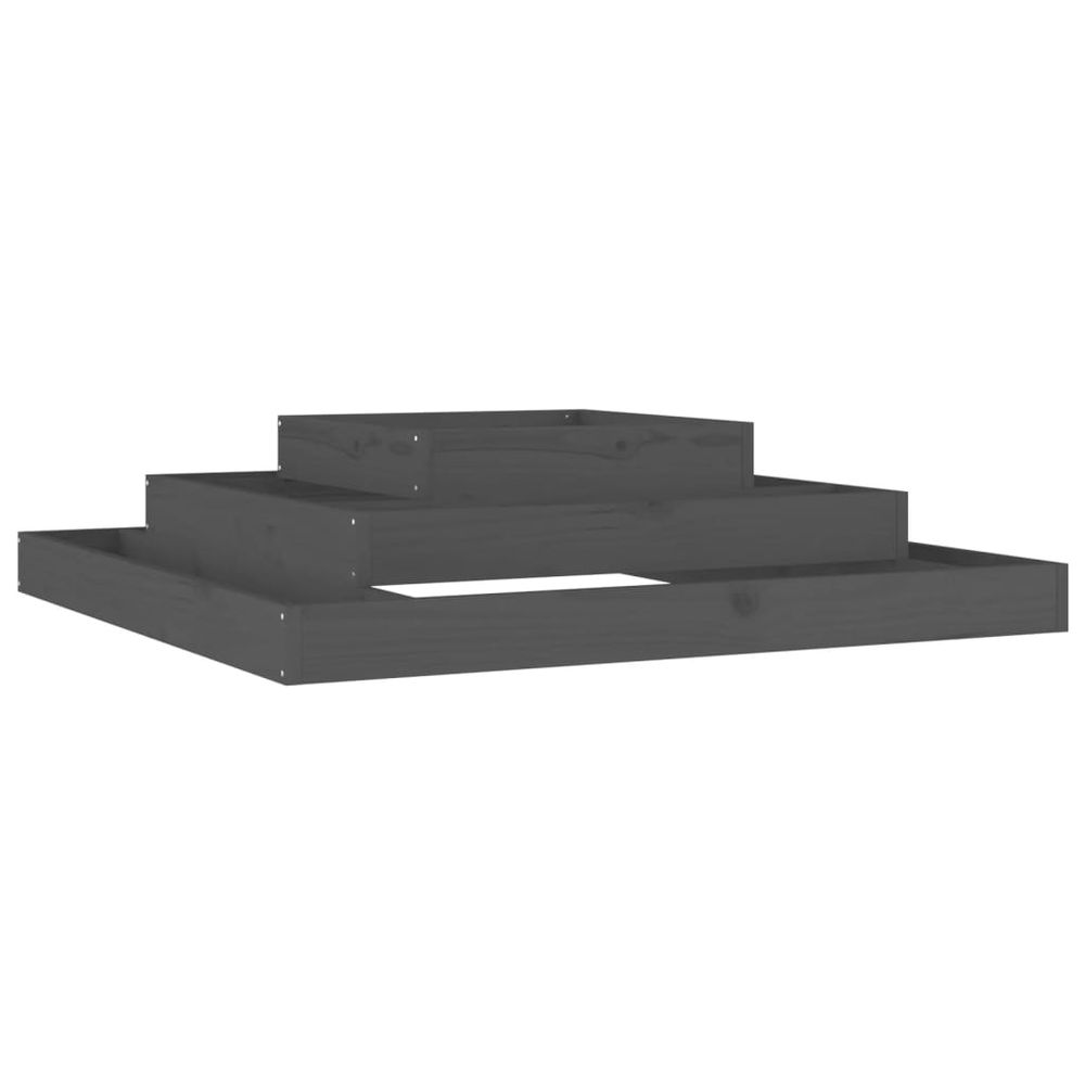 Jardinière gris 110x110x27 cm bois massif de pin