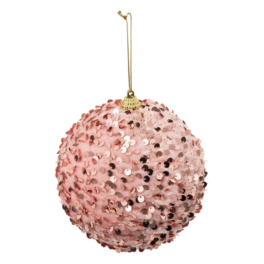 Boule de noël rose sequin 120mm