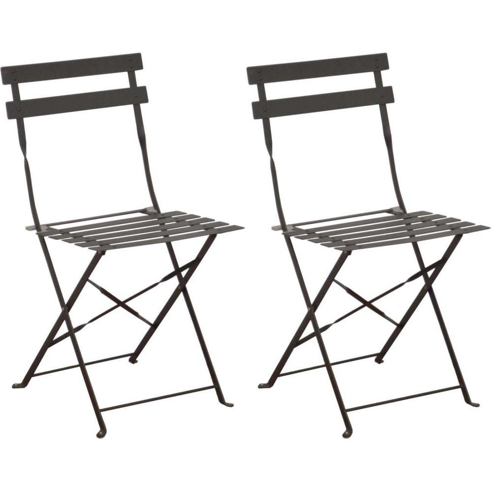 Chaises pliantes en acier cuba (lot de 2) gris