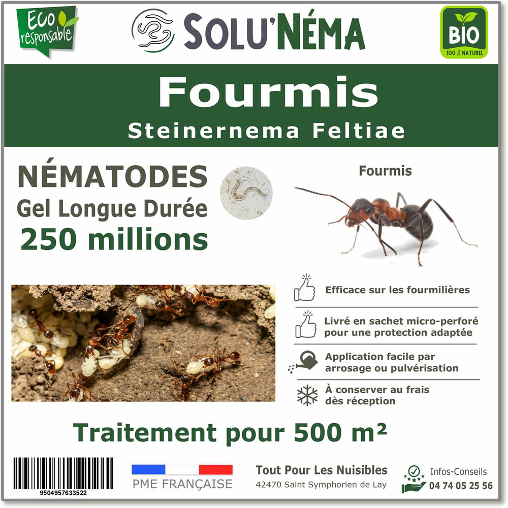Solunéma - Fourmis - Nématodes Steinernema Feltiae (SF) - 250 millions traitement pour 500m²