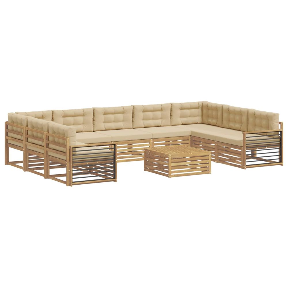 Ensemble de canapés d'extérieur 10 pc blanc et beige
