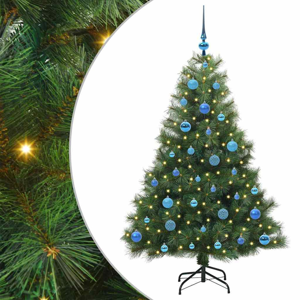 Sapin de noël artificiel avec 150 led vert 150 cm pe et pvc