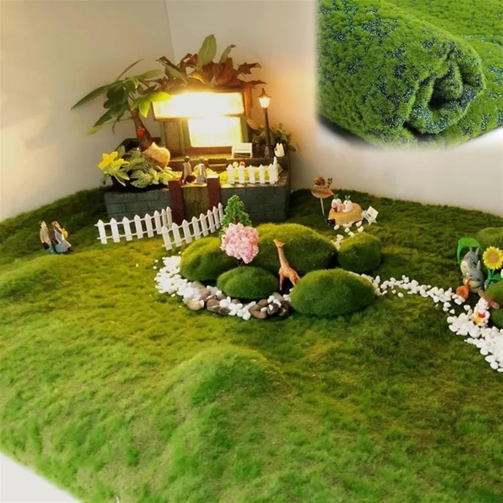 Herbe De Mousse Miniature 6 Pcs 15x15 Cm - Gazon Artificiel Réaliste Pour Décoration Micro Paysage