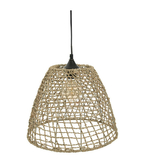 Luminaire suspension conique en rotin d 33 cm