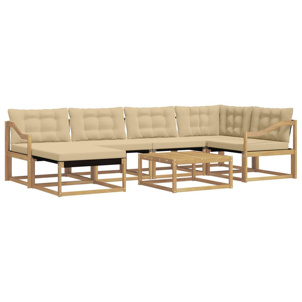 Ensemble de canapés d'extérieur 7 pc blanc et beige