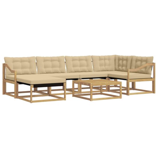 Ensemble de canapés d'extérieur 7 pc blanc et beige