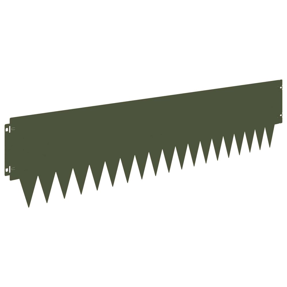 Bordure de pelouse 30 pc 103 x 25 cm acier vert olive