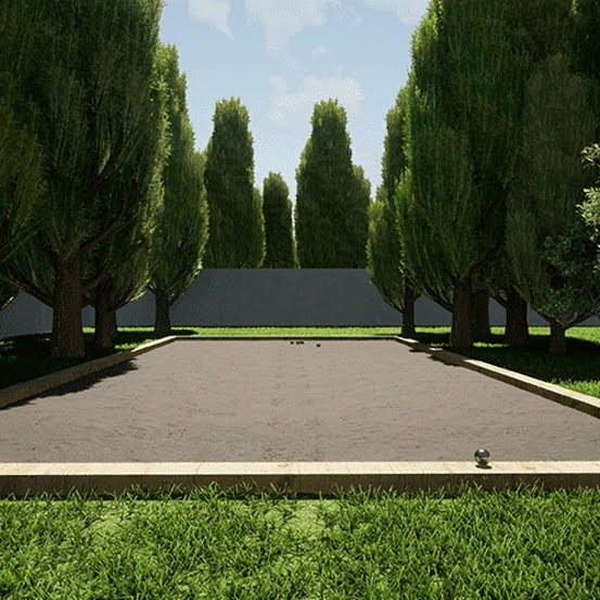 Kit terrain de pétanque gris 75m²
