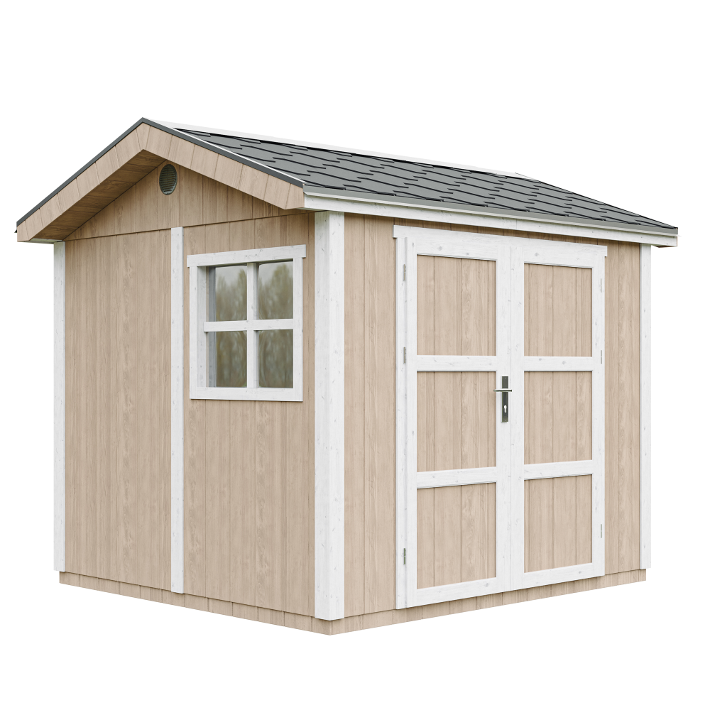 Abri de jardin qualité premium 5,9 m² - h252x250x294 cm - construction de panneaux lp smartside - timbela m913a-terra brown