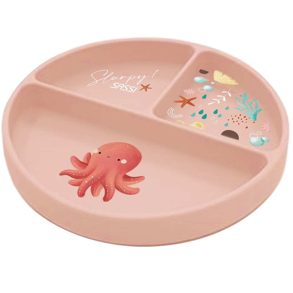 Assiette en silicone slurpy la pieuvre