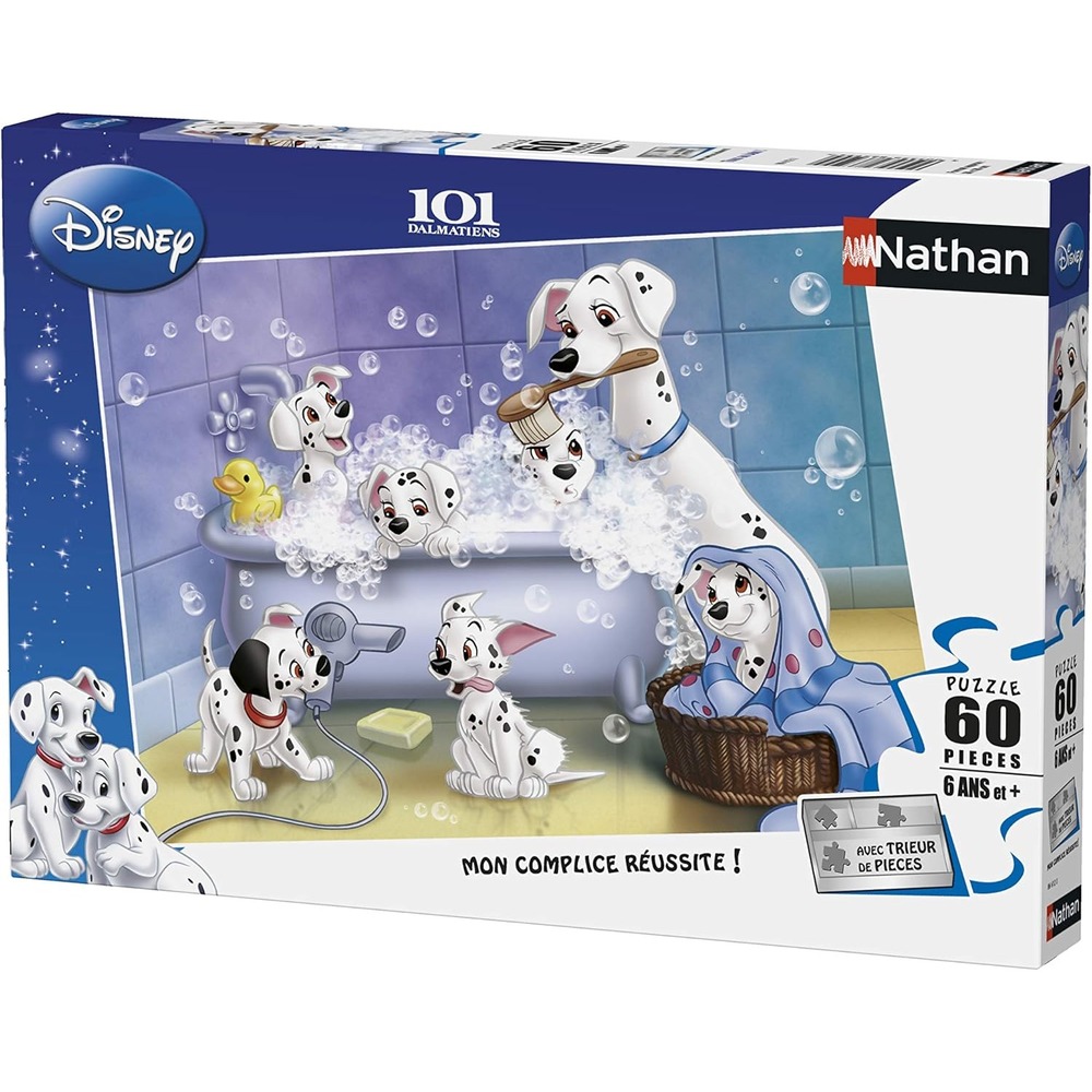 Puzzle tous au bain 101 dalmatiens 60 pcs